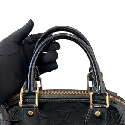 Louis-Vuitton Vernis Alma BB Patent Black GHW