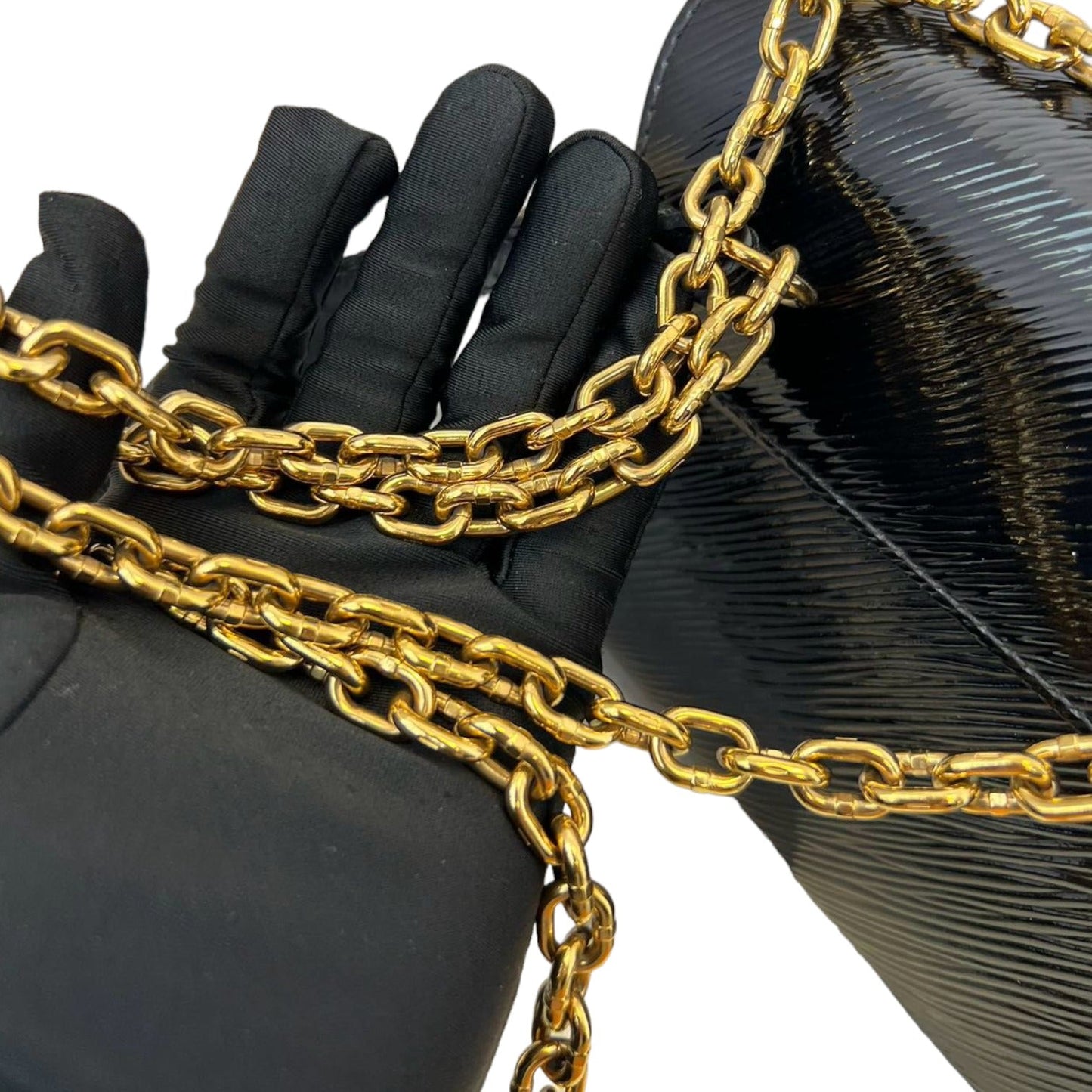 Louis-Vuitton Electric Epi Twist Shoulder Bag PM Black GHW