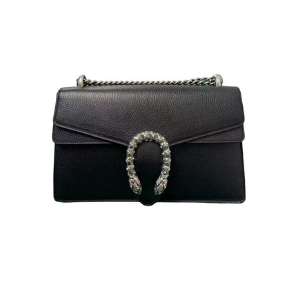 Gucci Dionysus Small Shoulder Pebbled Calfskin Black SHW