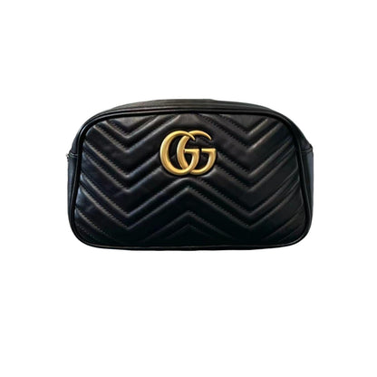 Gucci GG Marmont Camera Bag Shoulder Small Calfskin Black GHW
