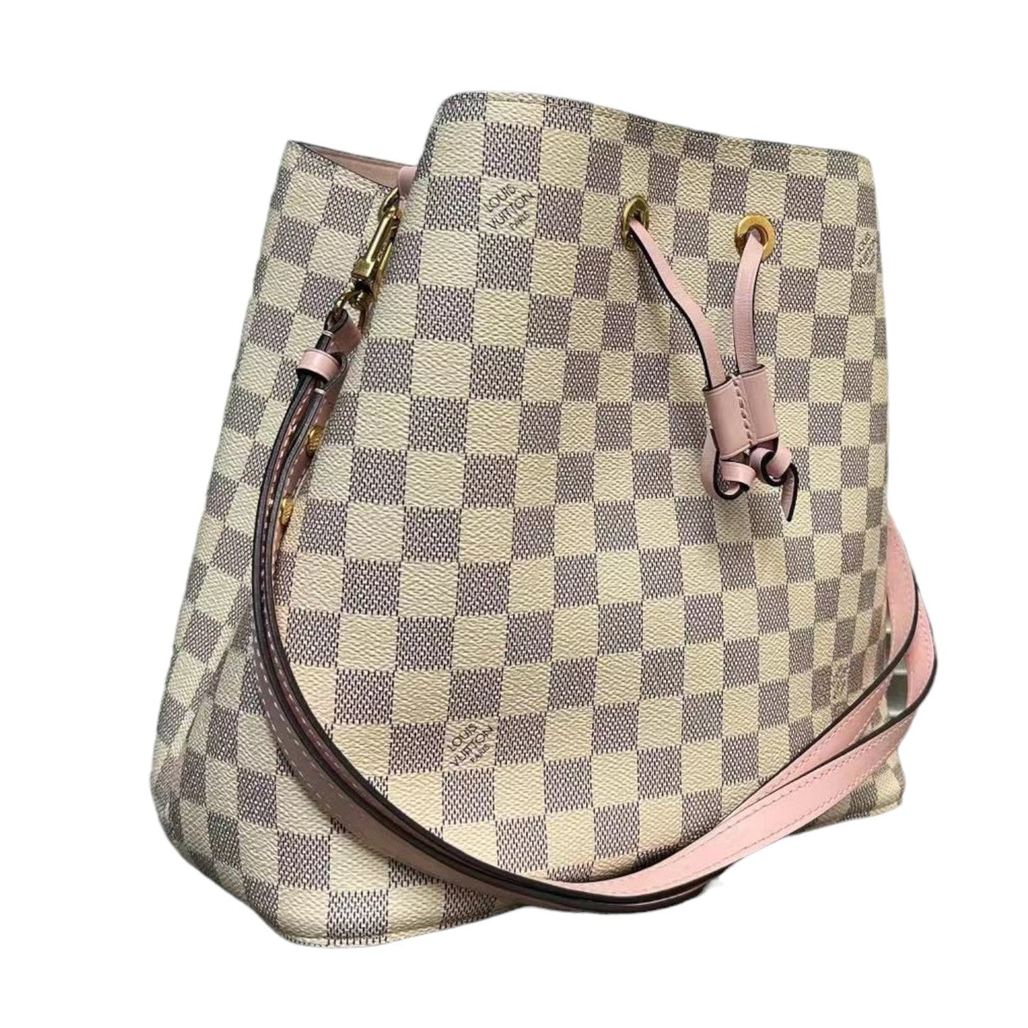 Louis-Vuitton Neonoe MM Damier Azur Eau De Rose GHW