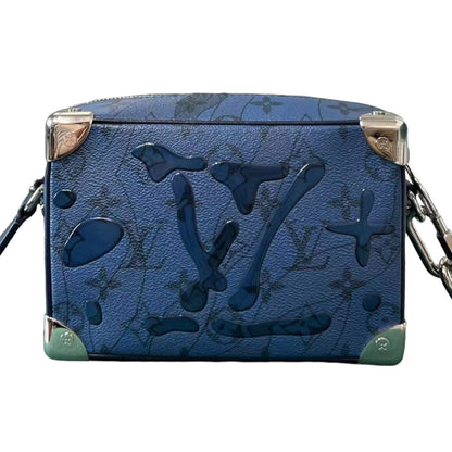 Louis-Vuitton Soft Trunk Mini Cowhide Monogram Denim Blue SHW