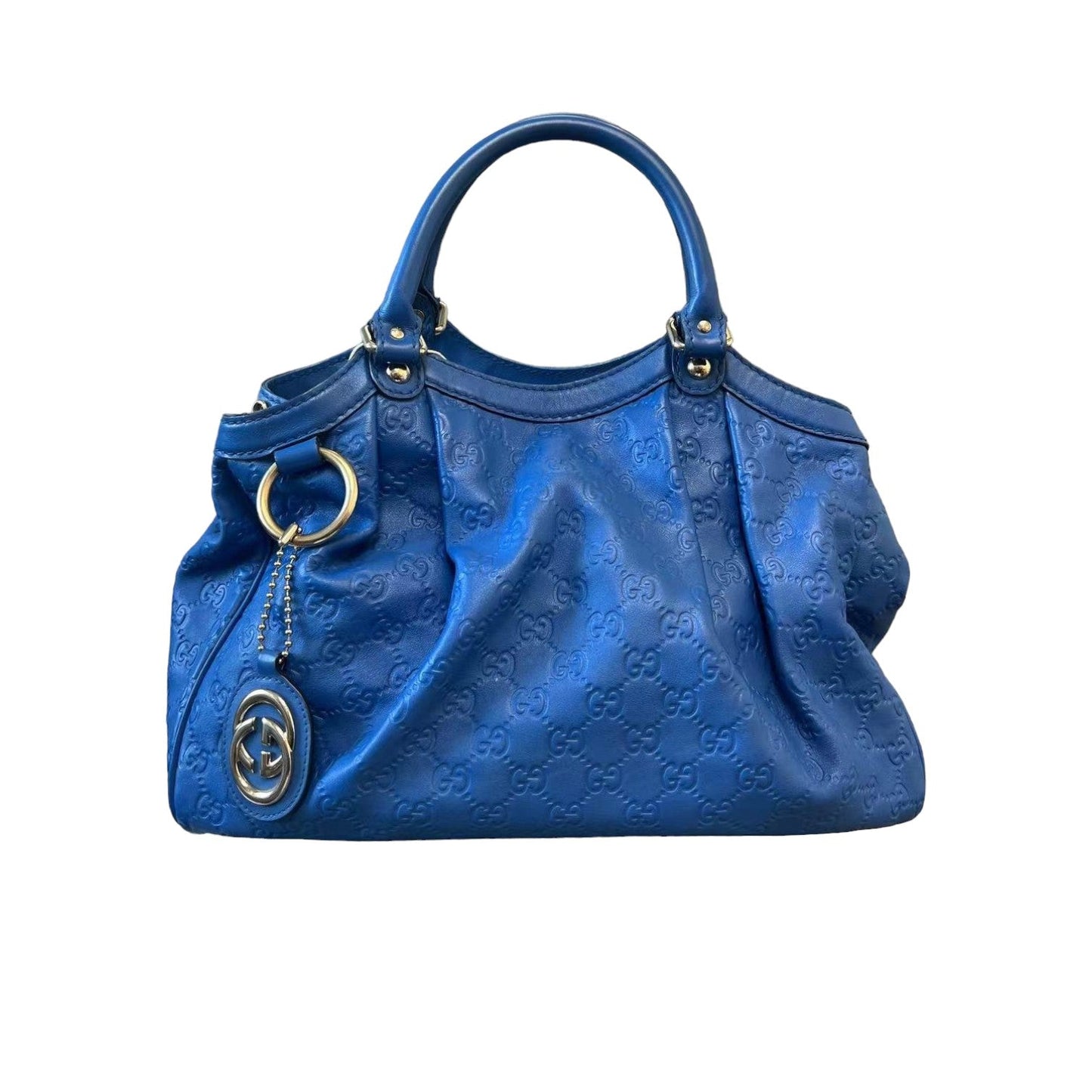 Gucci Sukey Tote Medium Guccissima Leather Blue SHW