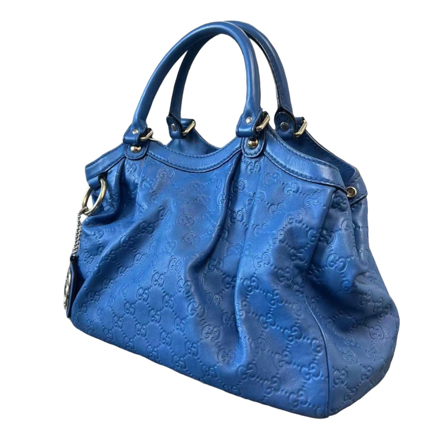 Gucci Sukey Tote Medium Guccissima Leather Blue SHW