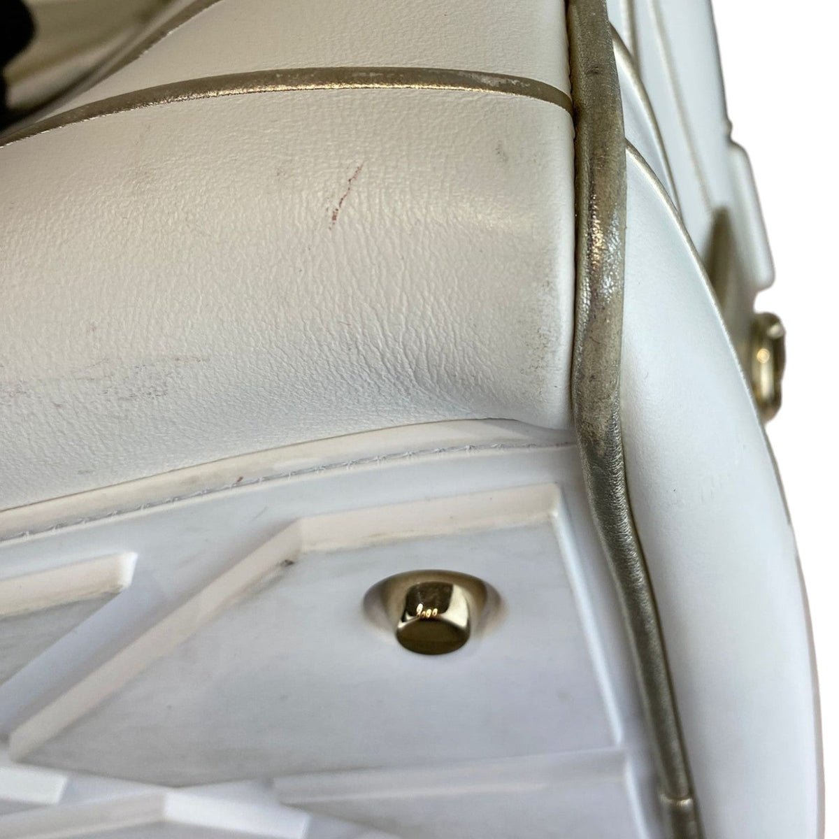 Vibe Zip Bowling Bag Travel Medium Lambskin White GHW