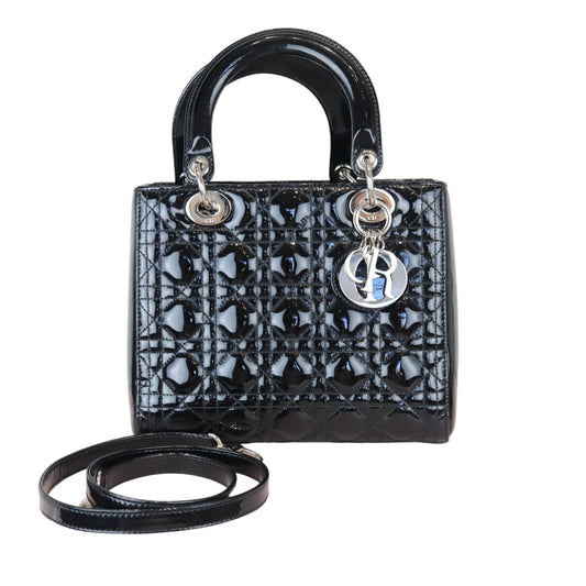 Lady Dior Medium Patent Cannage Black SHW