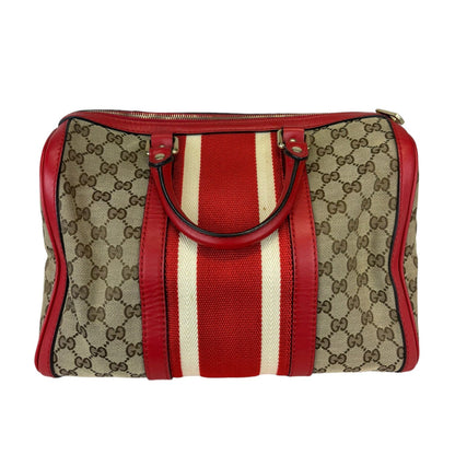 Gucci Vintage Web Boston Medium Monogram Red GHW