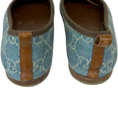 Gucci Ballet Flats GG Signature Printed Light Blue Size 37
