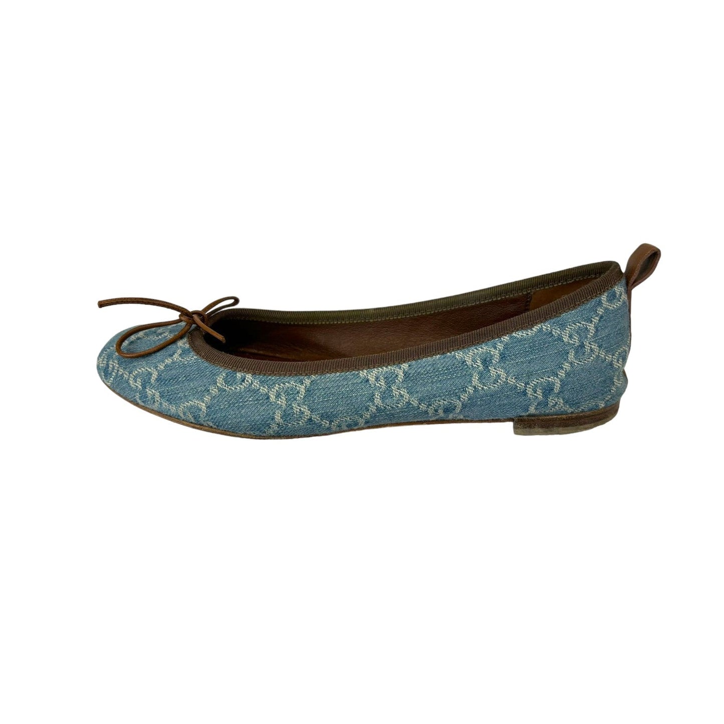 Gucci Ballet Flats GG Signature Printed Light Blue Size 37