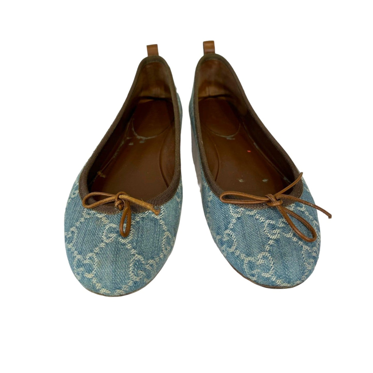 Gucci Ballet Flats GG Signature Printed Light Blue Size 37