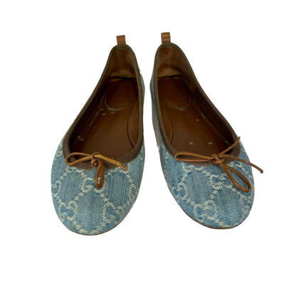Gucci Ballet Flats GG Signature Printed Light Blue Size 37