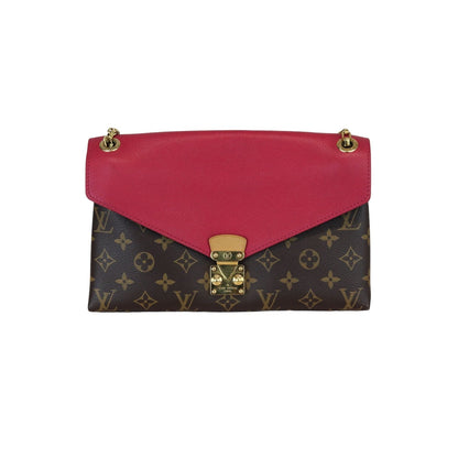 Louis-Vuitton Pallas Chain Flap Monogram Red GHW