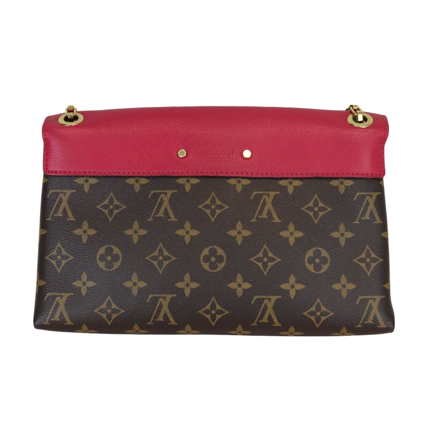 Louis-Vuitton Pallas Chain Flap Monogram Red GHW