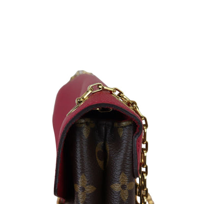 Louis-Vuitton Pallas Chain Flap Monogram Red GHW