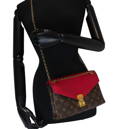 Louis-Vuitton Pallas Chain Flap Monogram Red GHW