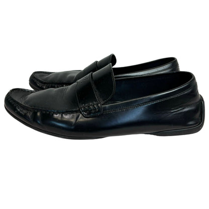 Louis-Vuitton Loafers Leather Black Size 8 Men