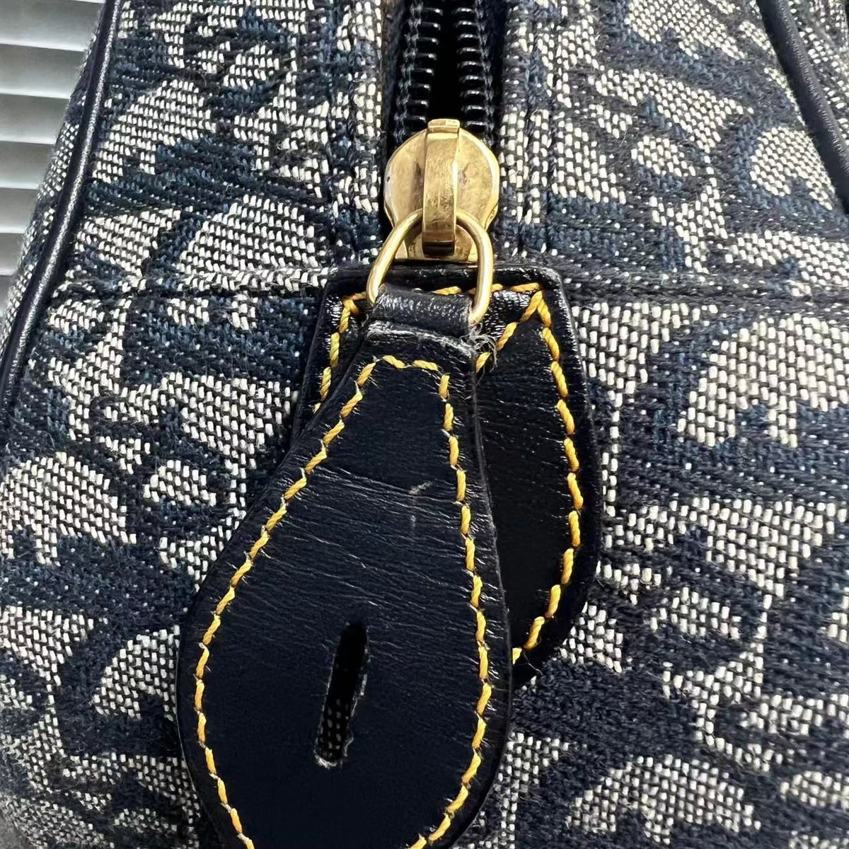 Double Saddle Bowler Monogram Canvas Navy Blue GHW