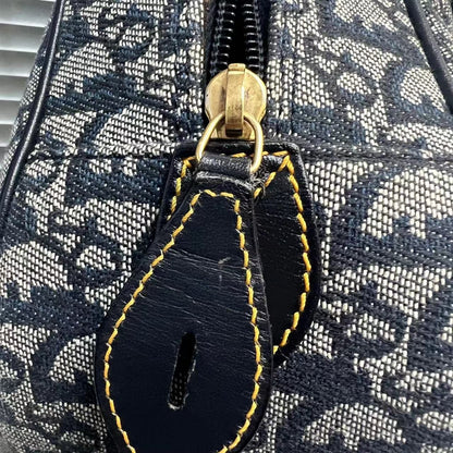 Double Saddle Bowler Monogram Canvas Navy Blue GHW