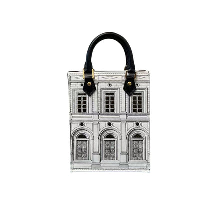 Louis-Vuitton X Fornasetti Architettura Petit Sac Plat Calfskin Black White GHW