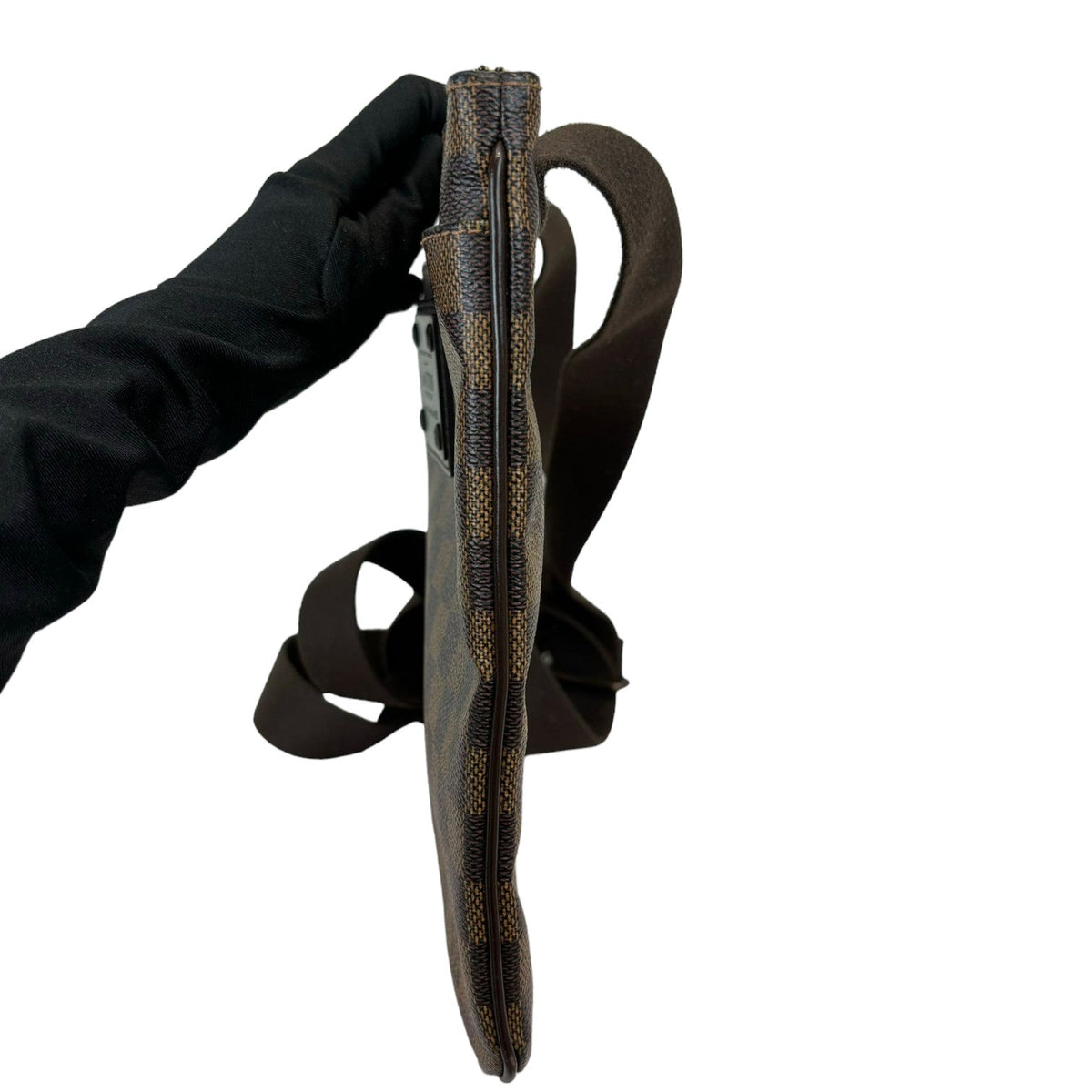 Louis-Vuitton Brooklyn Flat Pochette Damier Ebene Brown GHW