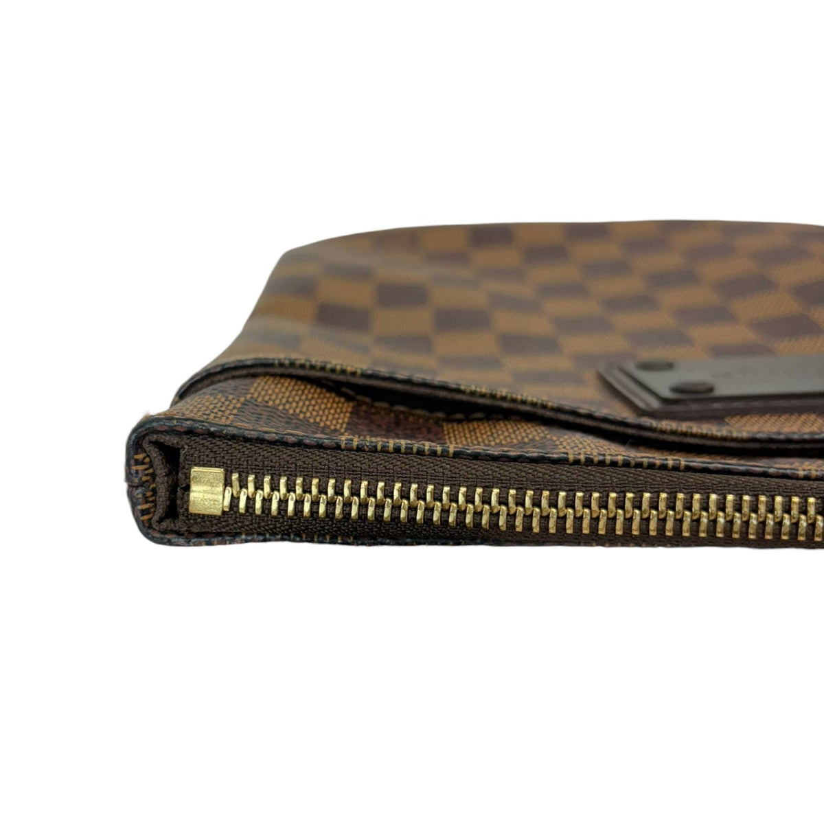 Louis-Vuitton Brooklyn Flat Pochette Damier Ebene Brown GHW
