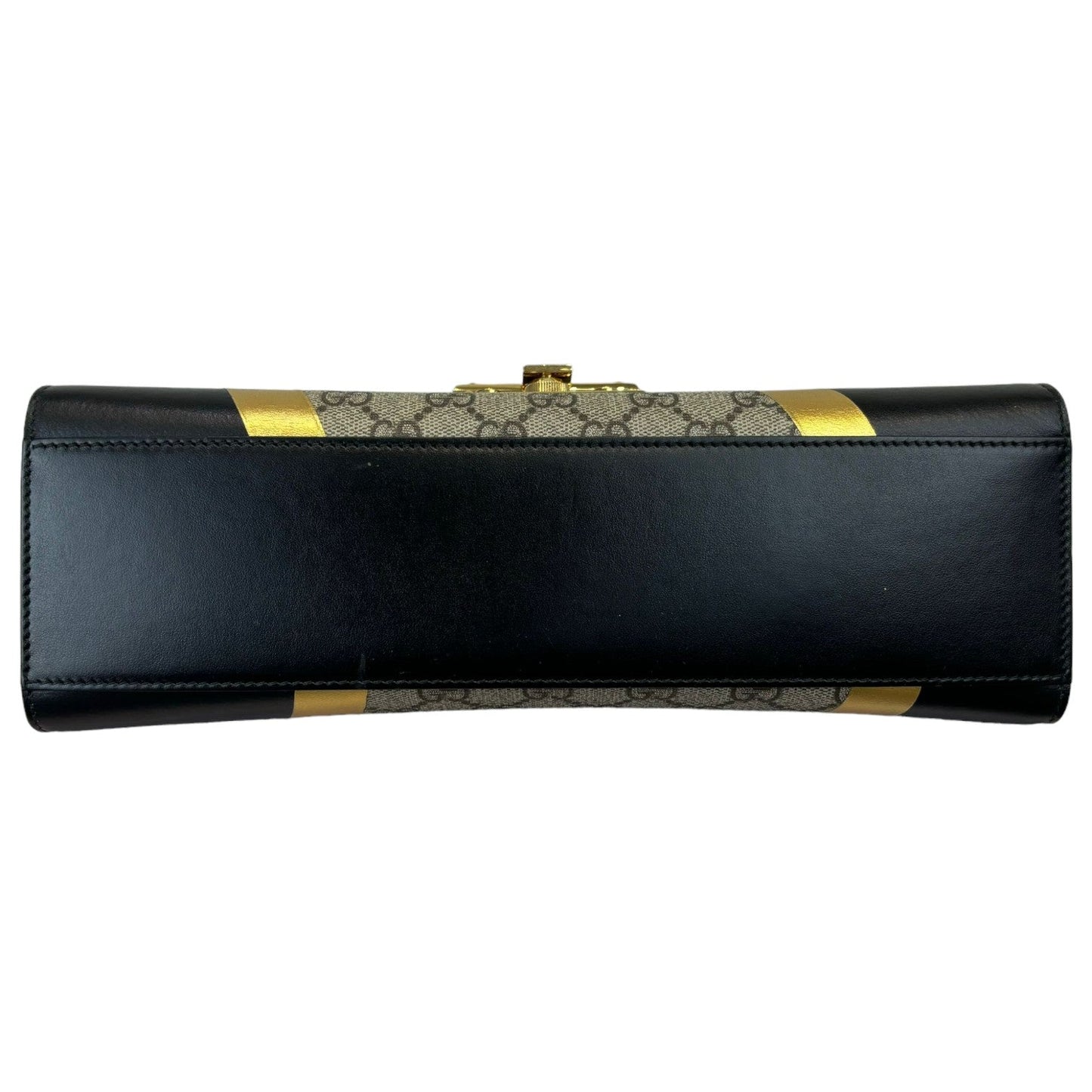 Gucci Padlock GG Supreme Shoulder Medium Monogram Black Gold GHW