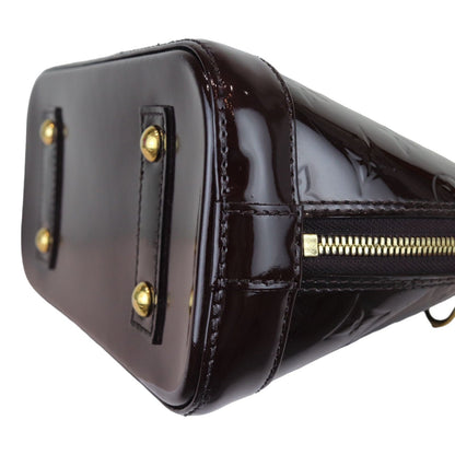 Louis-Vuitton Alma BB Vernis Patent Amarante GHW