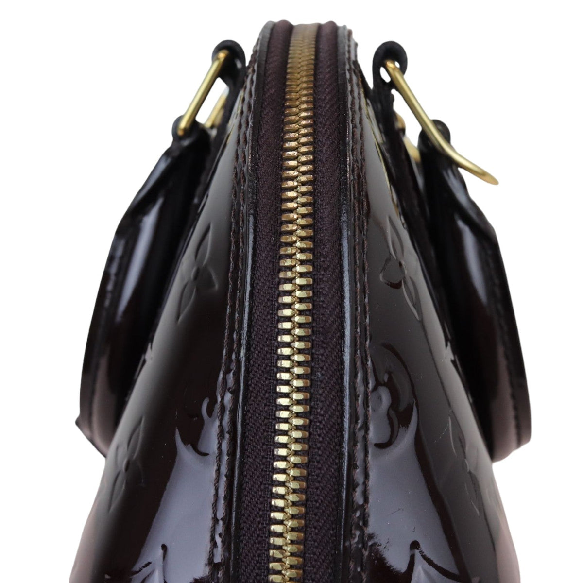 Louis-Vuitton Alma BB Vernis Patent Amarante GHW