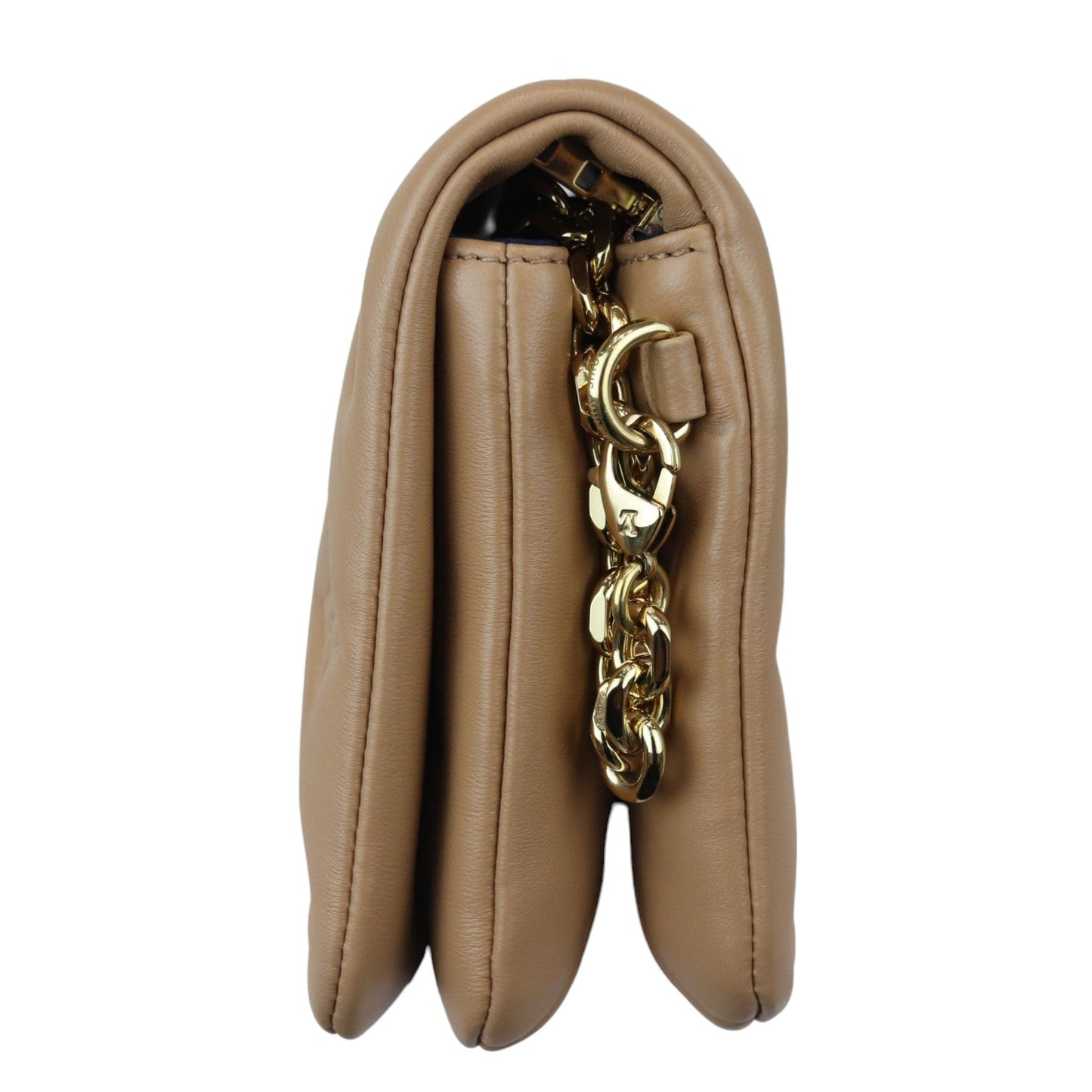 Louis-Vuitton Coussin Pochette Lambskin Embossed Monogram Camel GHW
