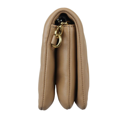 Louis-Vuitton Coussin Pochette Lambskin Embossed Monogram Camel GHW