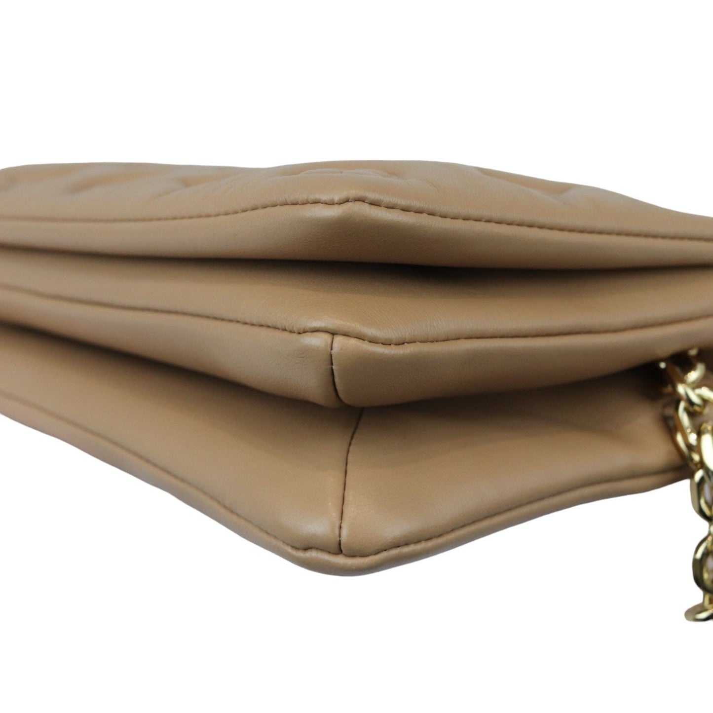 Louis-Vuitton Coussin Pochette Lambskin Embossed Monogram Camel GHW