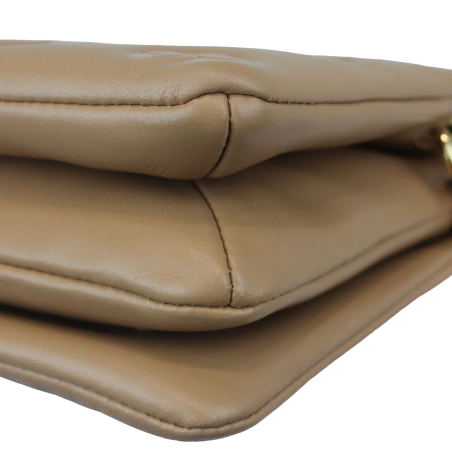 Louis-Vuitton Coussin Pochette Lambskin Embossed Monogram Camel GHW
