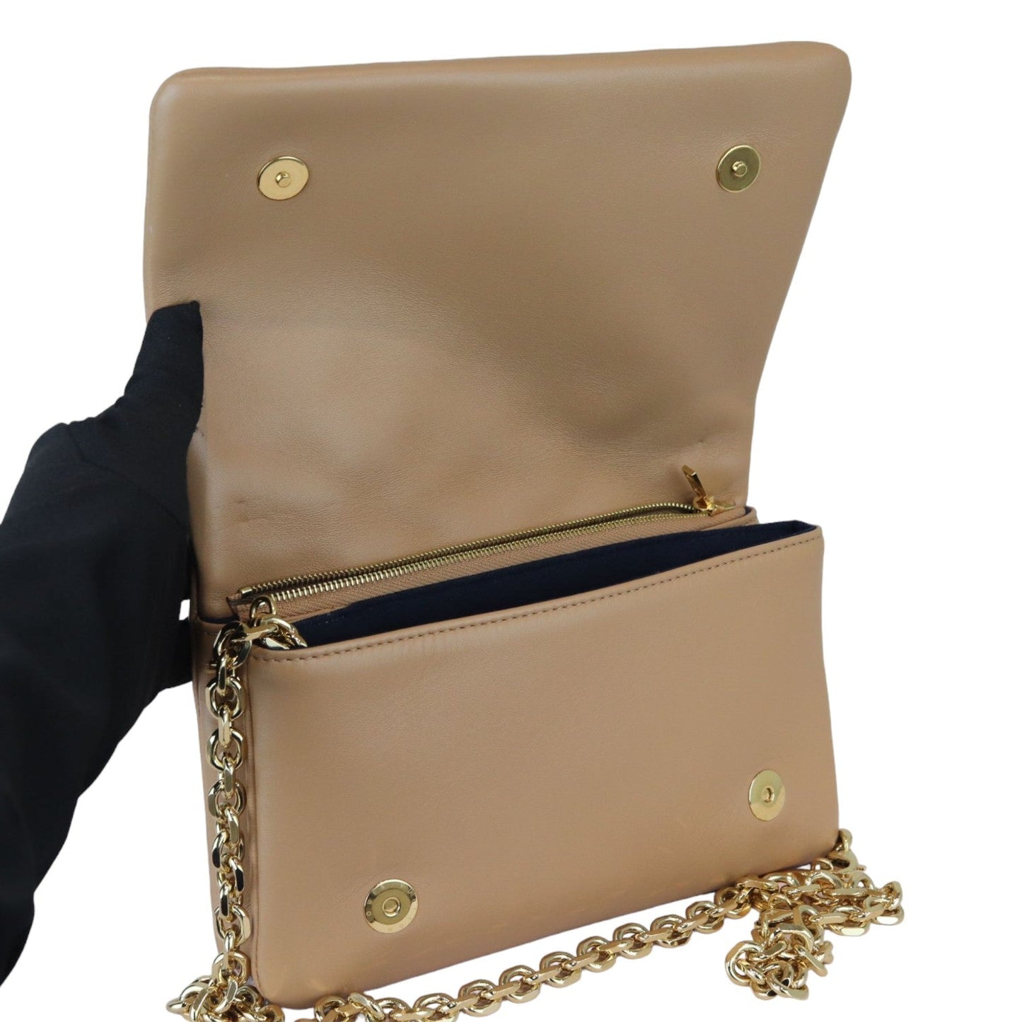 Louis-Vuitton Coussin Pochette Lambskin Embossed Monogram Camel GHW