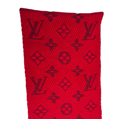 Louis-Vuitton Logomania Silk Wool Scarf Red - Chic and Stylish