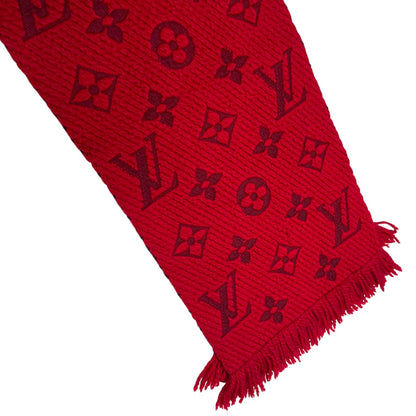 Louis-Vuitton Logomania Silk Wool Scarf Red - Chic and Stylish