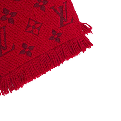 Louis-Vuitton Logomania Silk Wool Scarf Red - Chic and Stylish