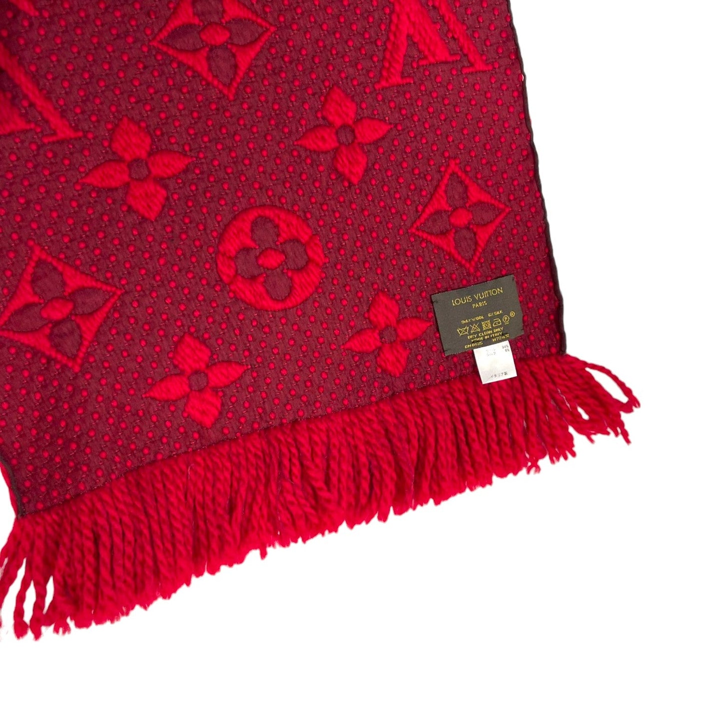 Louis-Vuitton Logomania Silk Wool Scarf Red - Chic and Stylish