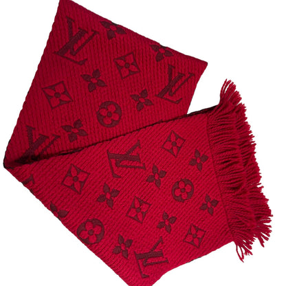 Louis-Vuitton Logomania Silk Wool Scarf Red - Chic and Stylish