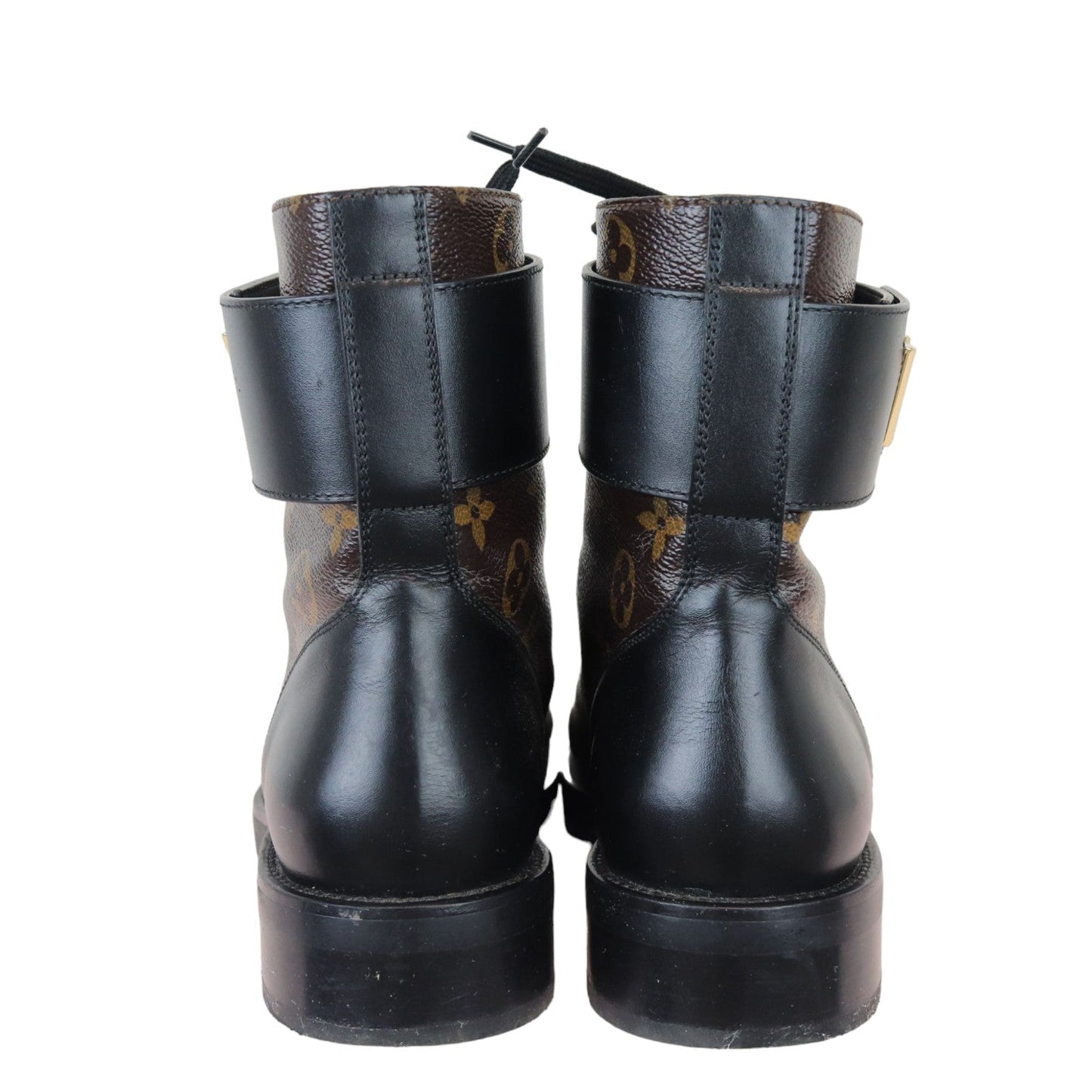 Louis-Vuitton Wonderland Flat Ranger Boots Calfskin Black Size 38