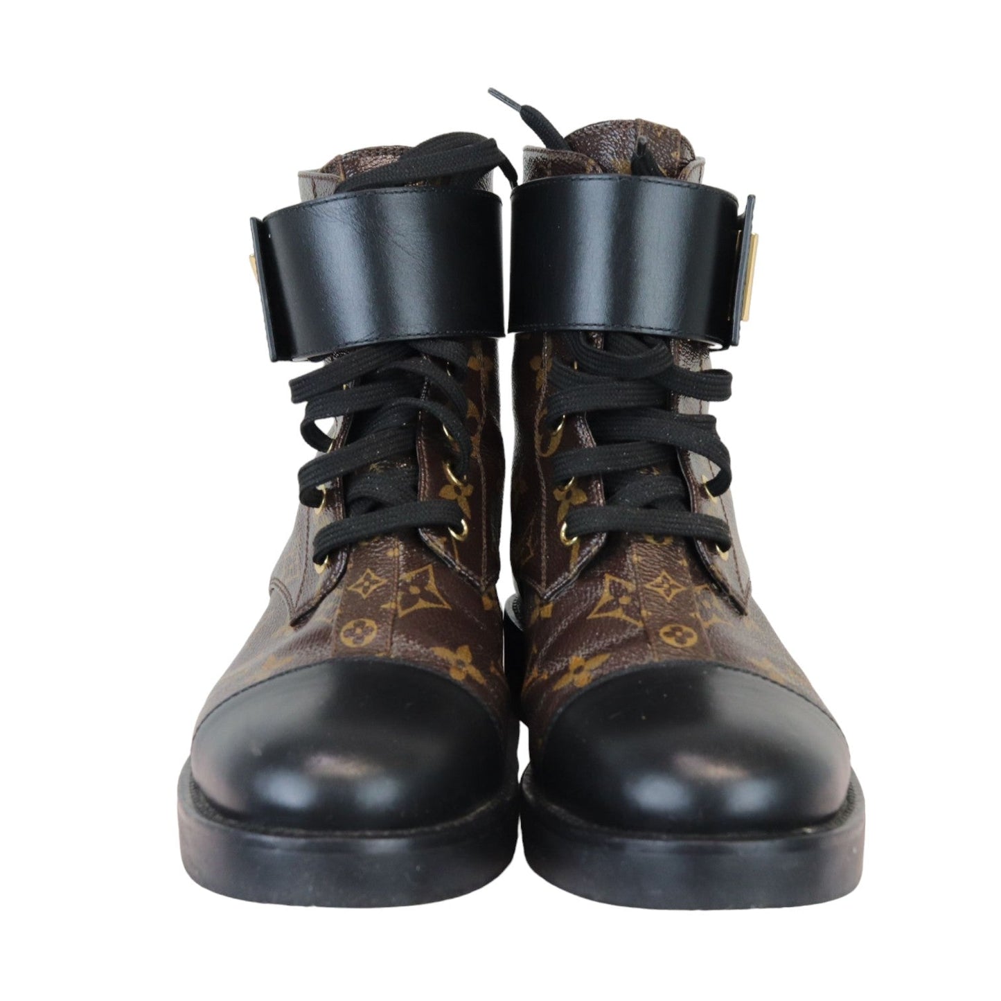 Louis-Vuitton Wonderland Flat Ranger Boots Calfskin Black Size 38