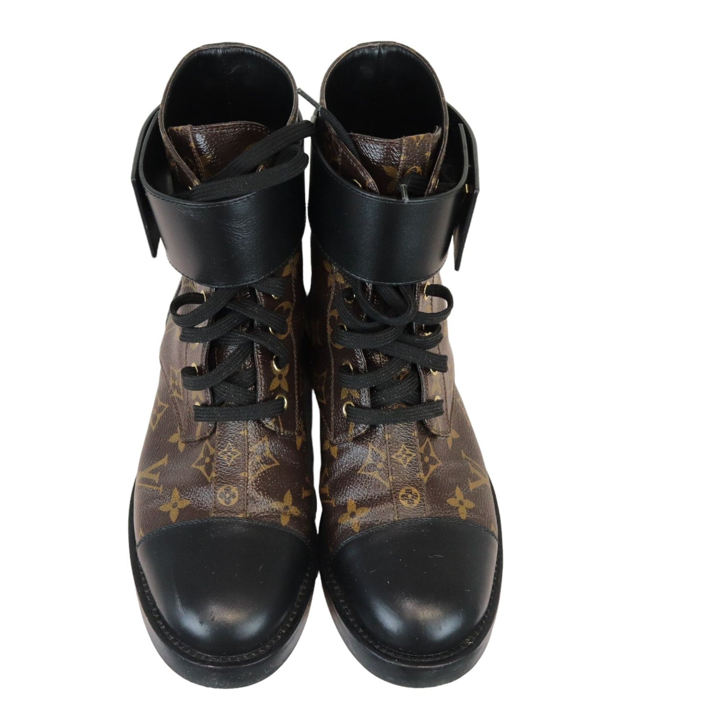 Louis-Vuitton Wonderland Flat Ranger Boots Calfskin Black Size 38