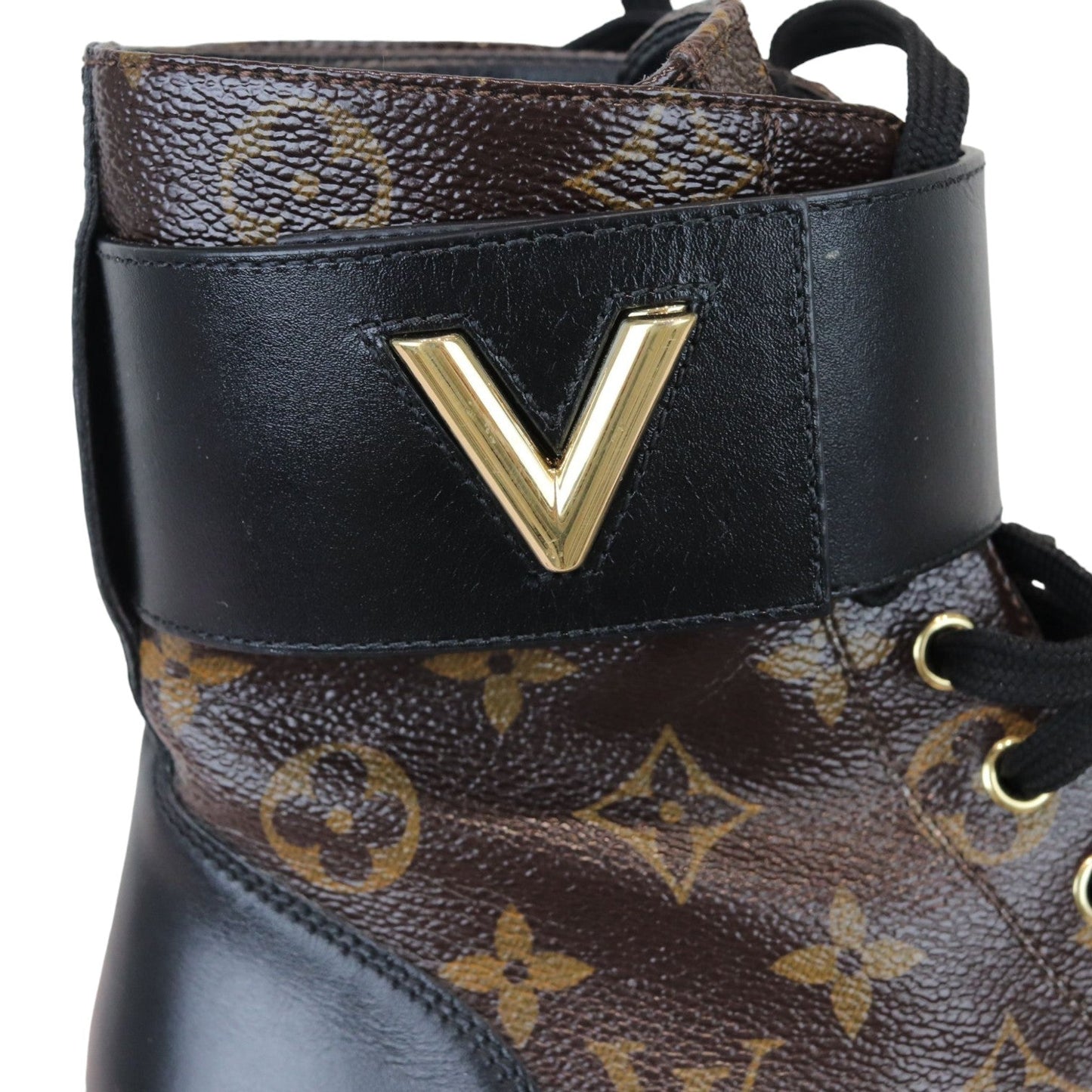 Louis-Vuitton Wonderland Flat Ranger Boots Calfskin Black Size 38