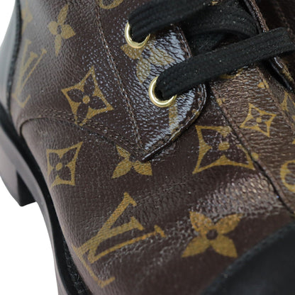 Louis-Vuitton Wonderland Flat Ranger Boots Calfskin Black Size 38