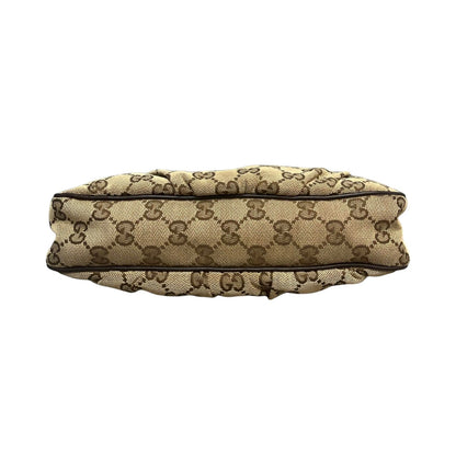 Gucci Vintage Pochette Bag GG Canvas and Leather Beige Brown GHW