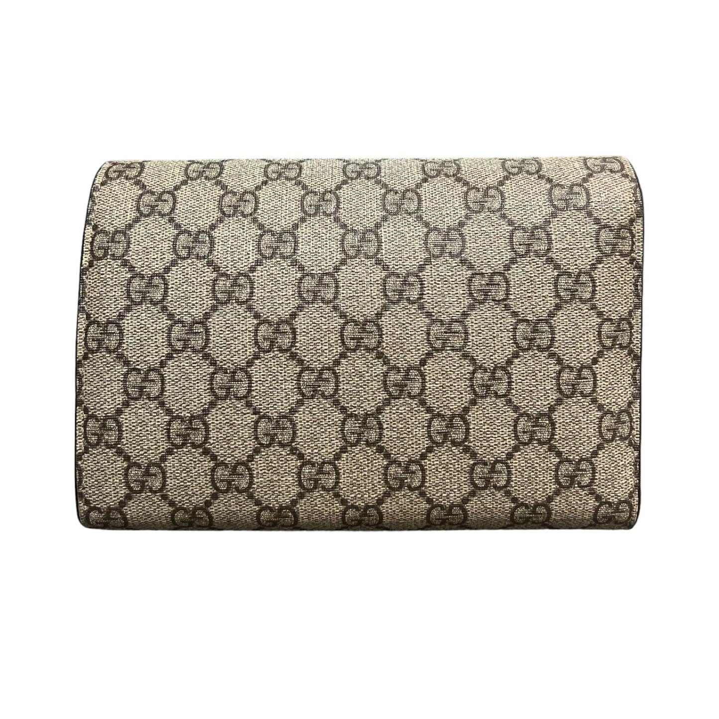 Gucci Dionysus Chain Wallet Mini GG Supreme Monogram Beige Taupe SHW