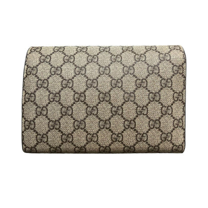 Gucci Dionysus Chain Wallet Mini GG Supreme Monogram Beige Taupe SHW