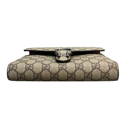 Gucci Dionysus Chain Wallet Mini GG Supreme Monogram Beige Taupe SHW
