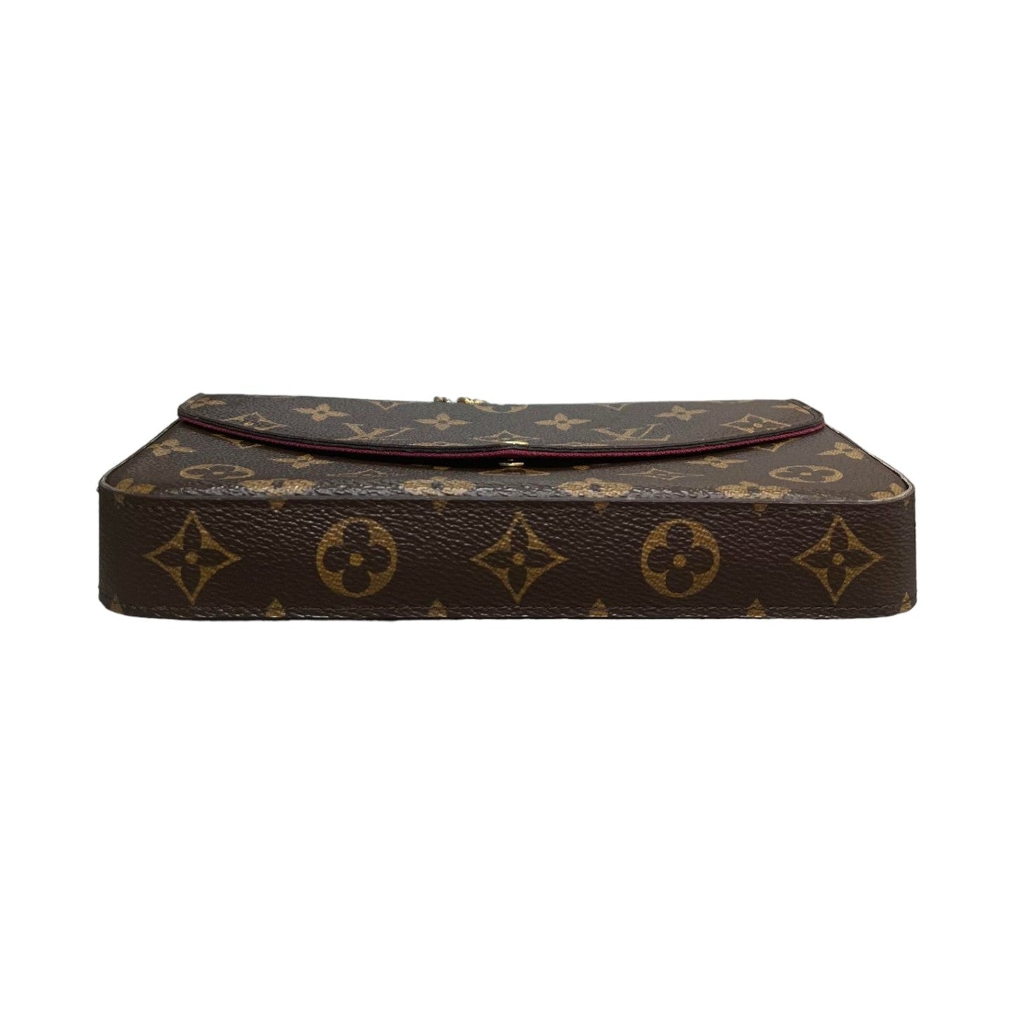 Louis-Vuitton Chain Wallet Monogram Pochette Felicie Brown GHW