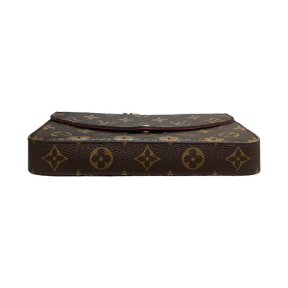 Louis-Vuitton Chain Wallet Monogram Pochette Felicie Brown GHW