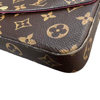 Louis-Vuitton Chain Wallet Monogram Pochette Felicie Brown GHW